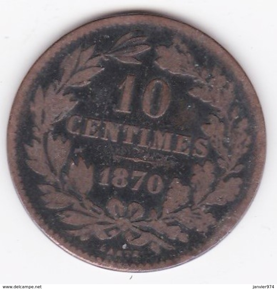 Luxembourg 10 Centimes 1870 Sans Point,  Guillaume III KM# 23  - L#264-7 - Luxembourg