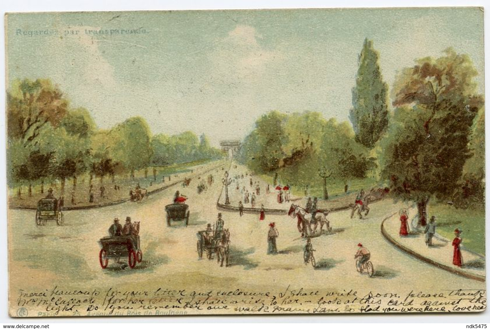 75 : PARIS - REGARDEZ PAR TRANSPARENCE - AVENUE BOIS DE BOULOGNE / ADDRESS - LONDON, HAMPSTEAD, HOLFORD ROAD, EAST HEATH - Parks, Gardens