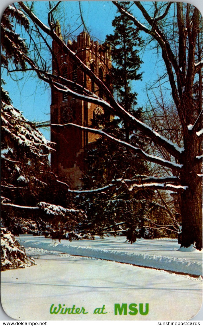 Michigan East Lansing Beaumont Tower In Winter Michigan State University - Lansing