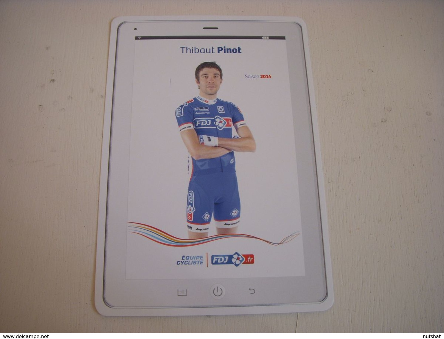 CYCLISME PHOTO EQUIPE FDJ 2014 Thibaut PINOT Au Dos TYPE COUREUR-PALMARES - Cycling