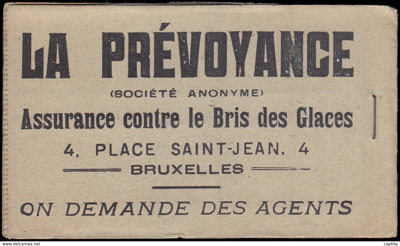 BELGIQUE Carnets ** A13b, Carnet De 50 Timbres à 5 Centimes (Cob) La Prévoyance Assurance - Dôme Des Halles - 1907-1941 Alte [A]