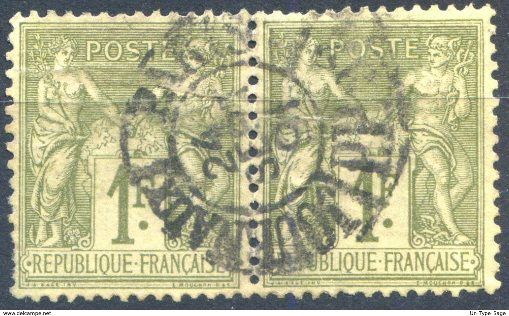 France N°82 (paire) Oblitérée JOURNAUX P.P. (Paris) - (F1846) - 1876-1898 Sage (Type II)