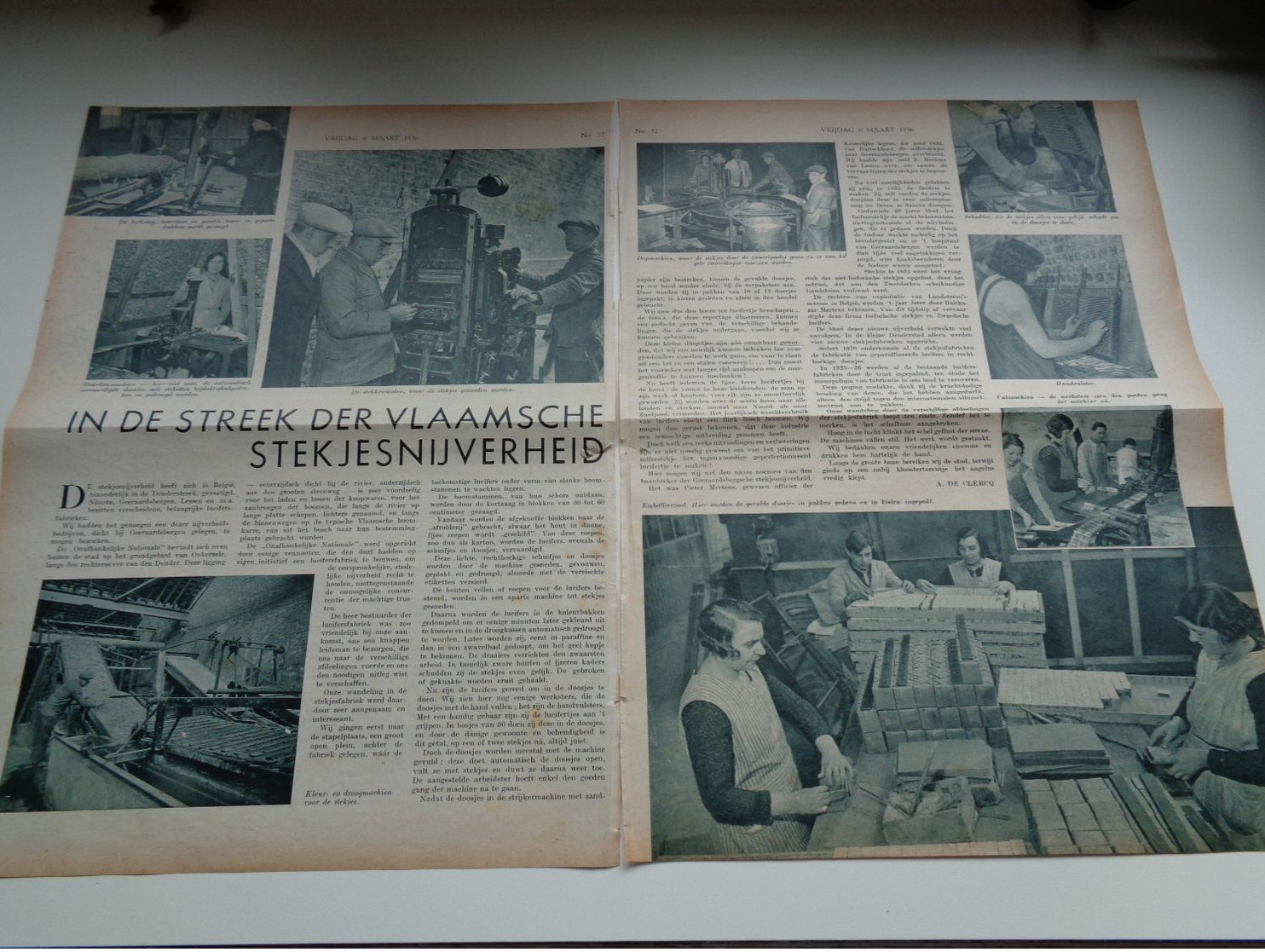 Origineel Knipsel ( 2628 ) Uit Tijdschrift "  De Stad " 1936 : Stekjes  Lucifer  Stekjesnijverheid Geraardsbergen Ninove - Unclassified