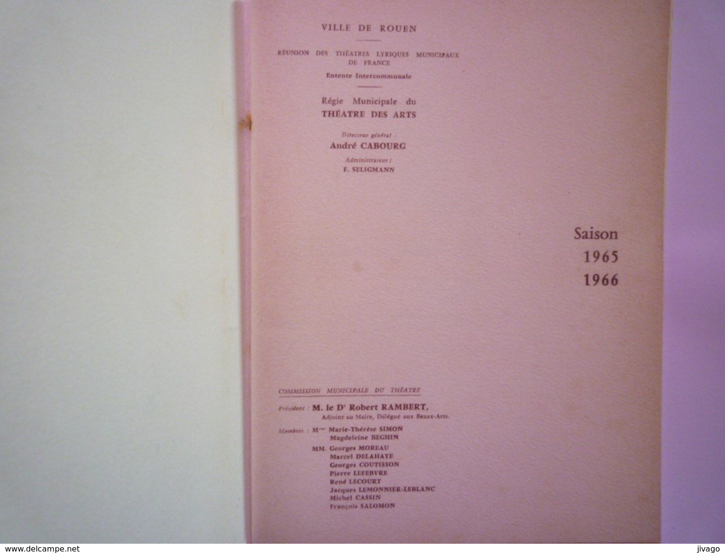 2020 - 7206  SUPERBE PROGRAMME Du Théâtre Des ARTS  :  "La Princesse De Clèves"  1965  (28 Pages)   XXX - Programmes