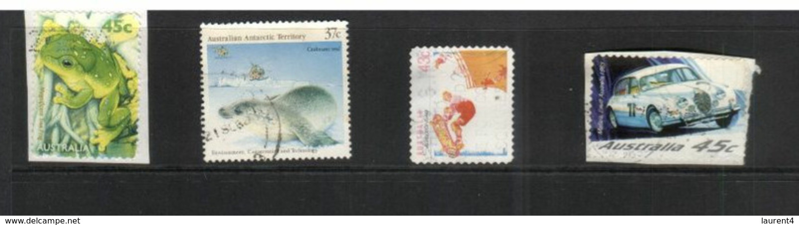 (stamps 3/9/2020) Australia UNUSUAL Color(s) 4 Stamps (2 On Paper / 2 Off Paper) - Errors, Freaks & Oddities (EFO)