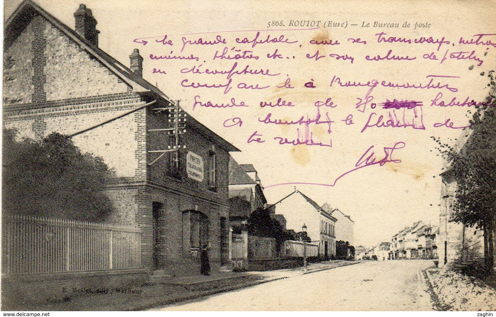 ROUTOT(27 EURE) Le Bureau De Postecarte Ecrite  03.11.1918 - Routot