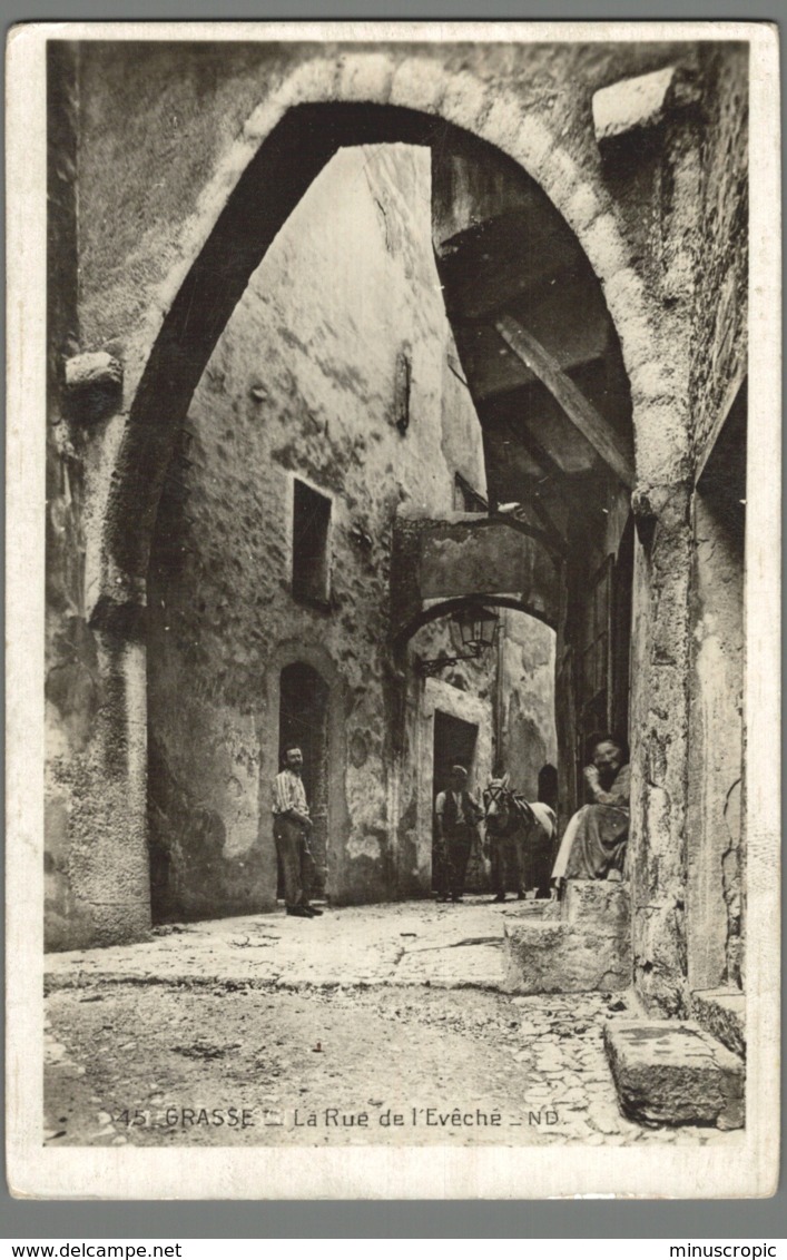 CPSM 06 - Grasse - La Rue De L'Evêché - Grasse