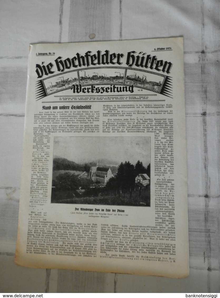 Werkzeitung Die Hochfelder Hütten 1928 - Loisirs & Collections