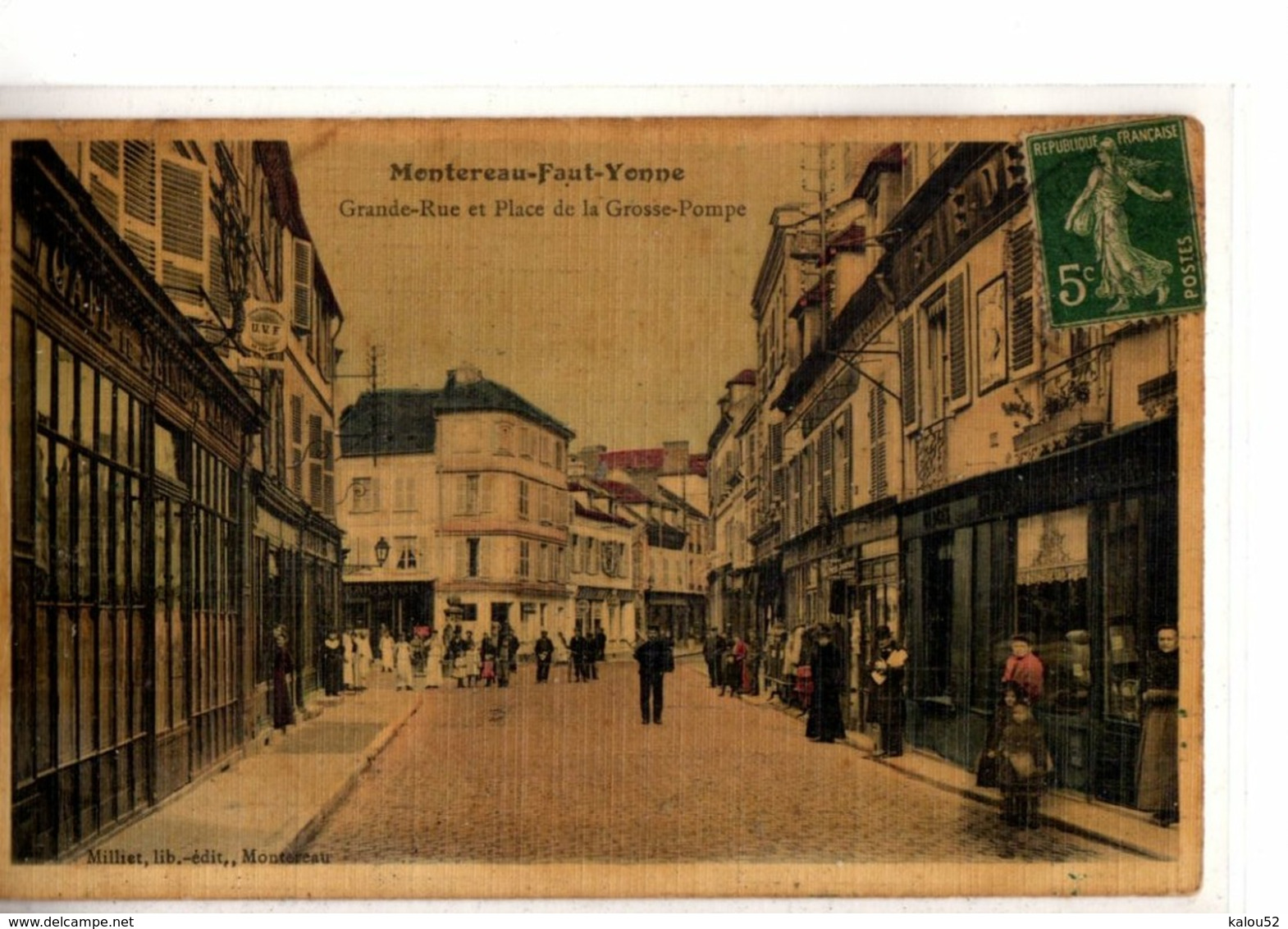 MONTEREAU   FAUT  YONNE    //           GRANDE RUE   ET PLACE  DE  LA  GROSSE  POMPE - Montereau