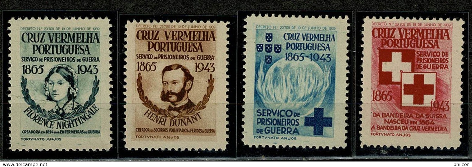 Portugal, 1943, Cruz Vermelha, MH - Unused Stamps