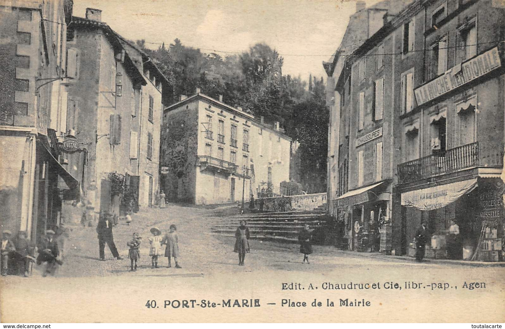 CPA 47 PORT STE MARIE PLACE DE LA MAIRIE - Sonstige & Ohne Zuordnung