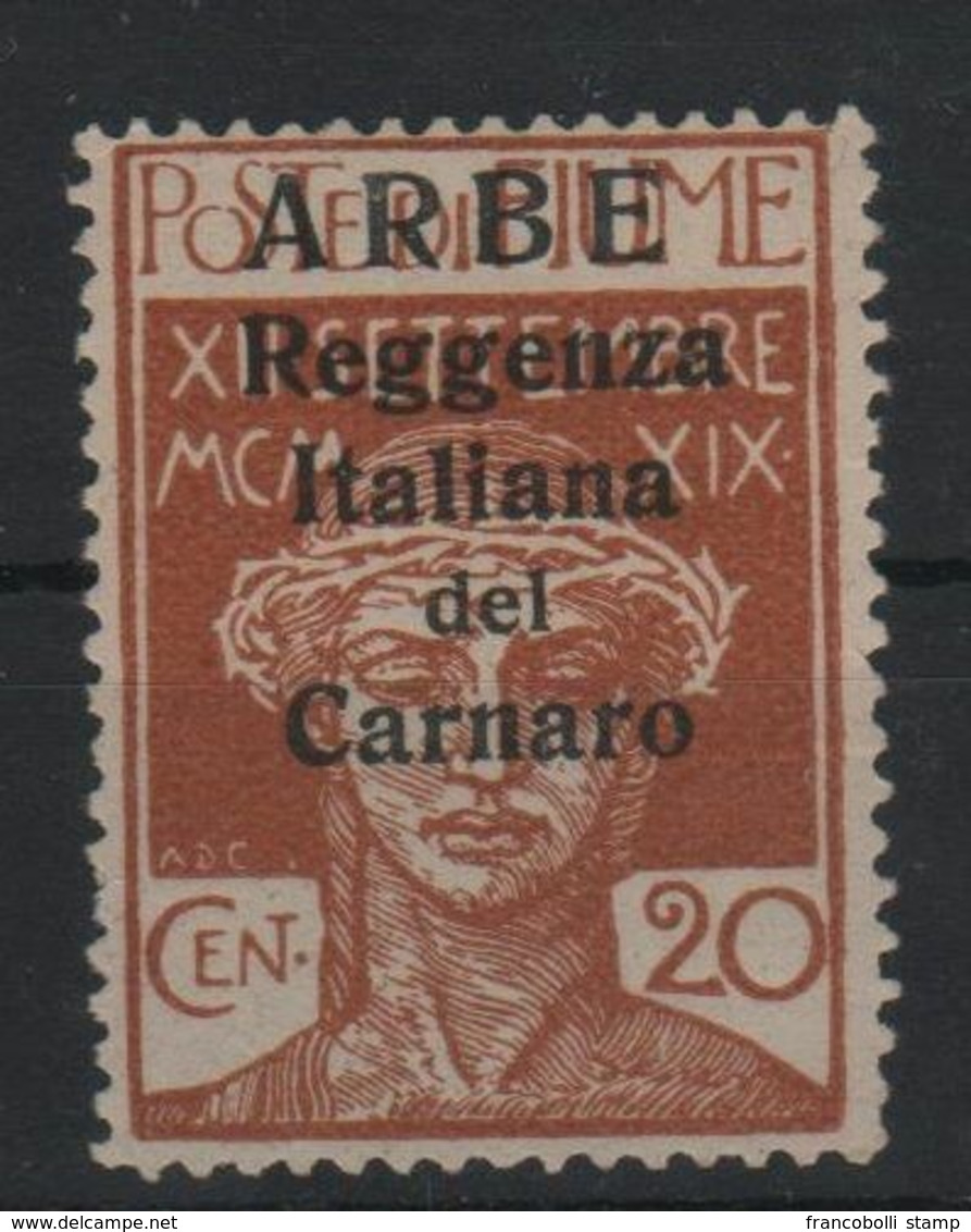 1920 Fiume Occupazione Arbe 20 C. MLH - Fiume & Kupa