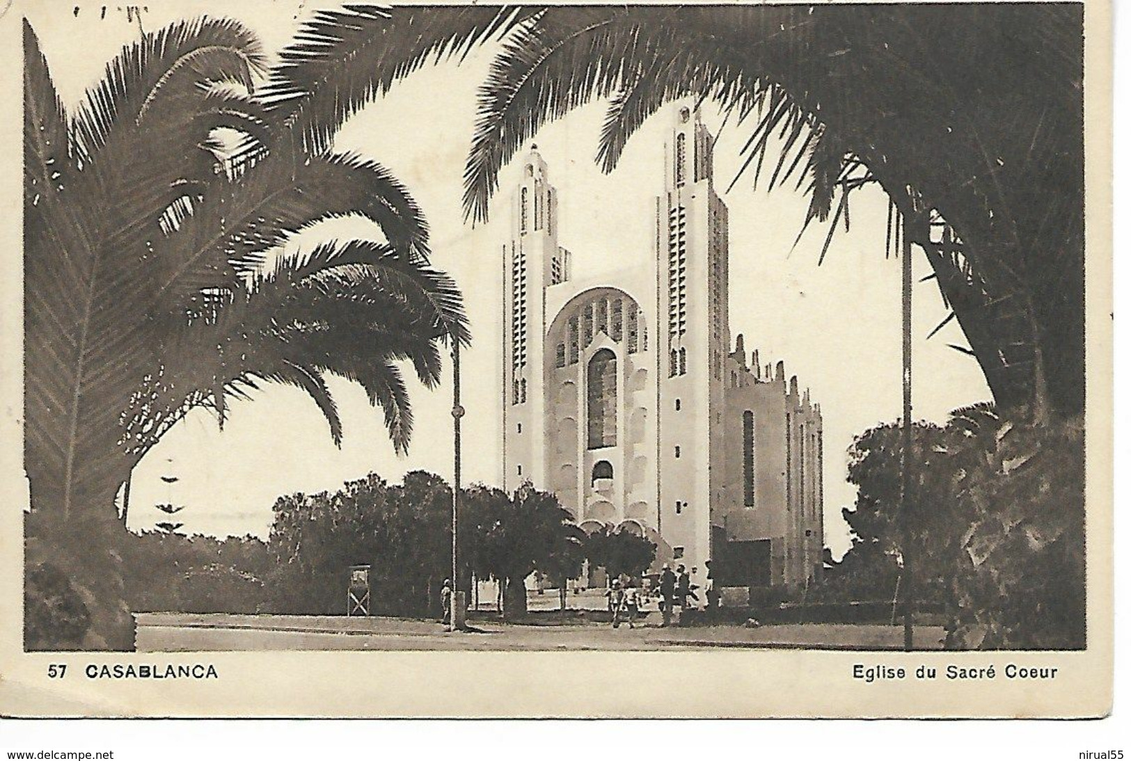 CASABLANCA Maroc Armée Cachet Rouge Bataillon De L'air 137° + CAD 1938  Cpa Eglise Du Sacré Coeur  ...G - Altri & Non Classificati