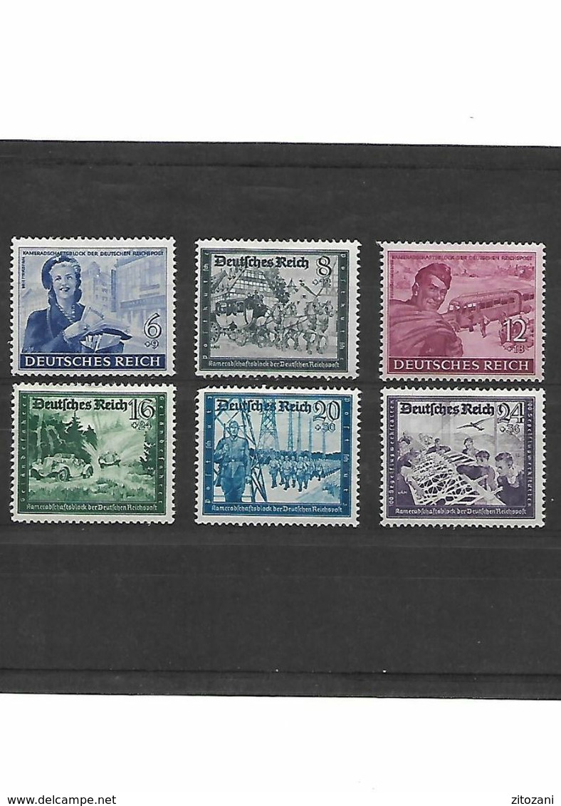 516-ALLEMAGNE-III REICH- 1944 Au Profit Des Postiers Allemands YT 805 à 810 NEUF * - Unused Stamps