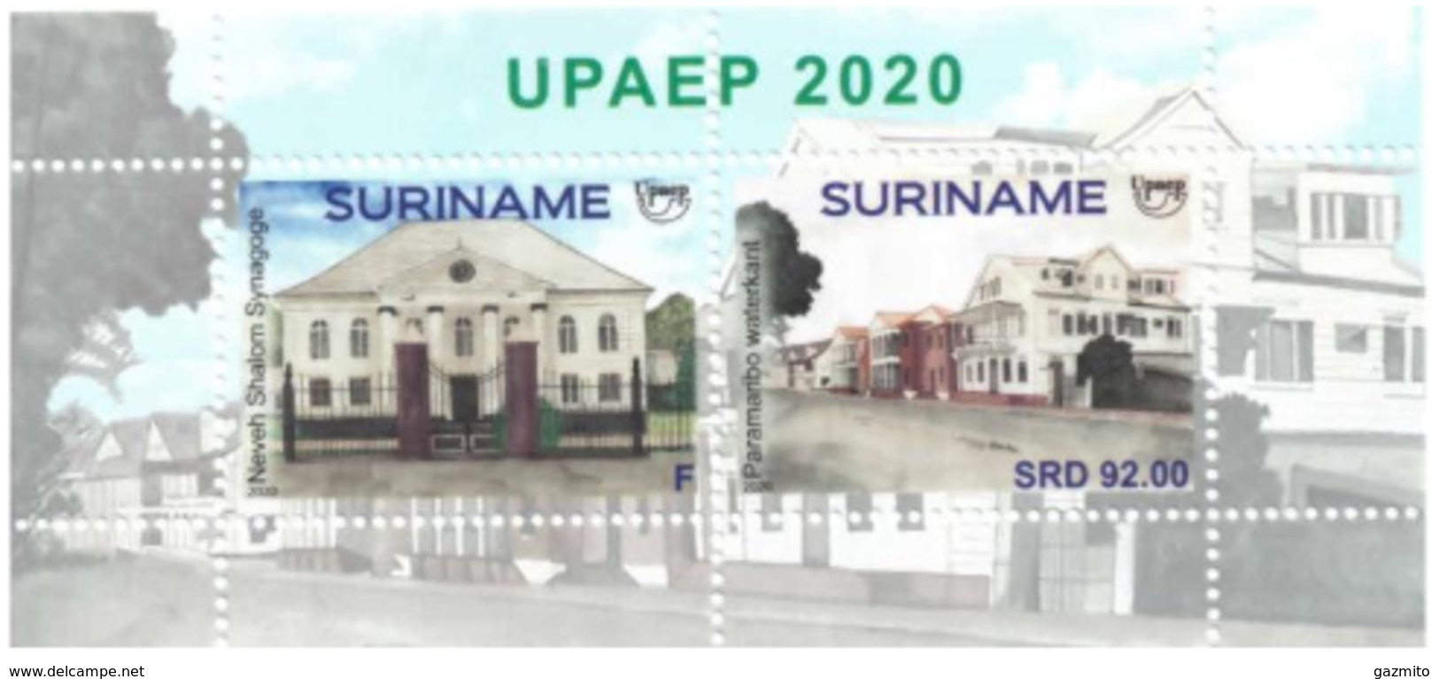 Suriname 2020, UPAEP, Architecture, 2val In Block - Surinam