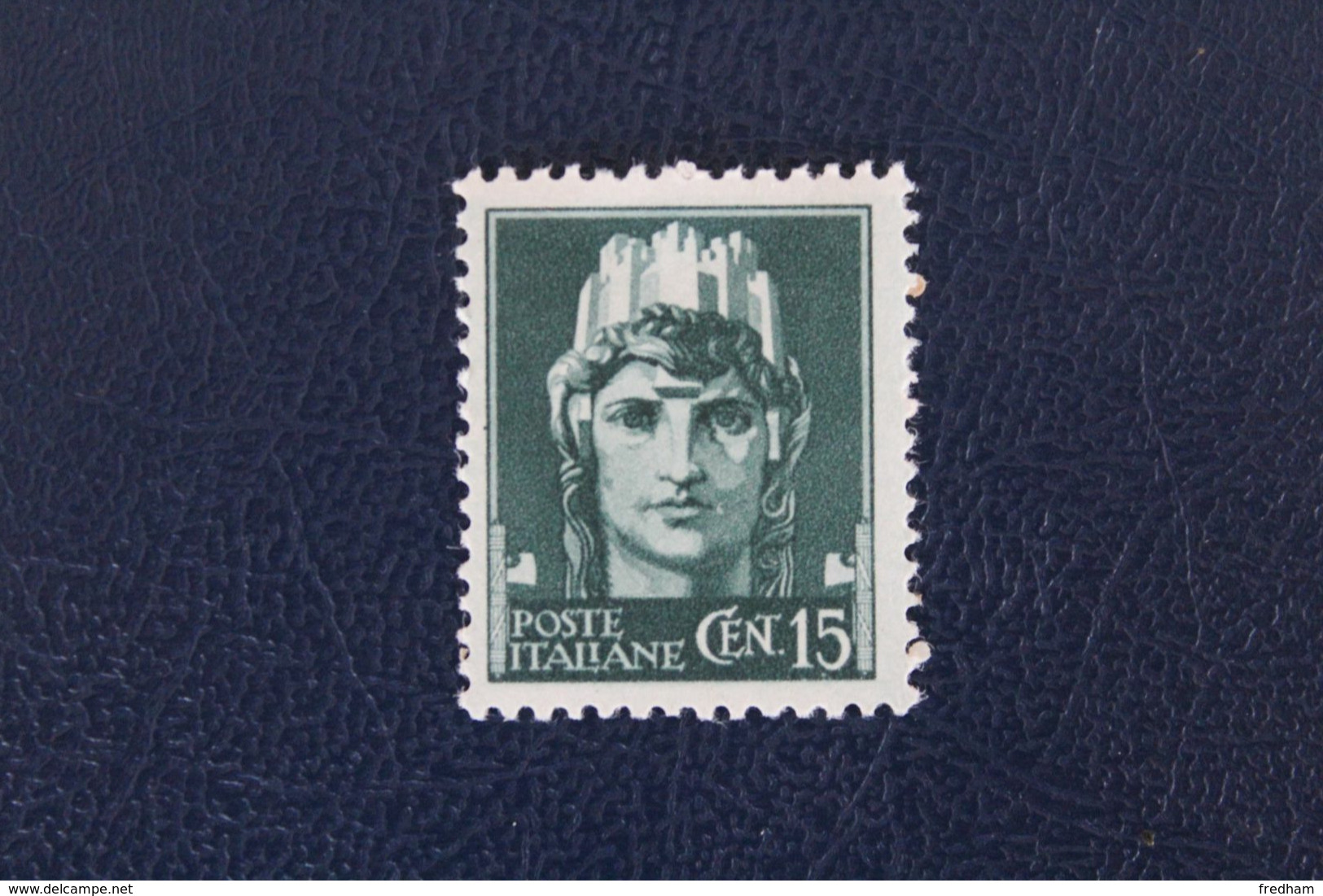 ITALIE ,1945 Y&T NO 455 "ITALIA" SERIE IMPERIALE, 15C VERT-GRIS SANS FILIGRANE   NEUF MH* TTB .. - Altri & Non Classificati