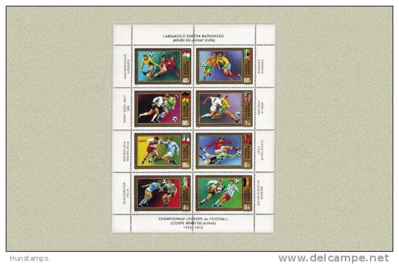 Hungary 1972. Football - Soccer European Championship Complete Sheet MNH (**) Michel: 2751-2758 / 8.50 EUR - Emisiones Locales