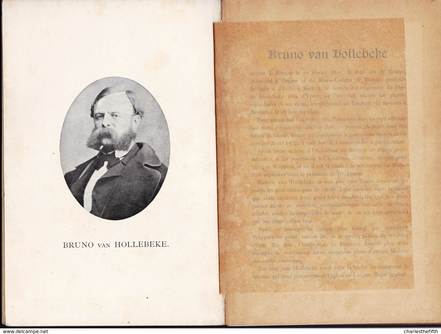 LIVRET De 1895 ** BRUNO VAN HOLLEBEKE DE BRUGES Par EDOUARD VAN SPEYBROUCK ** Très Très Rare !! ARTISTE 1817 + 1892 - Historische Documenten