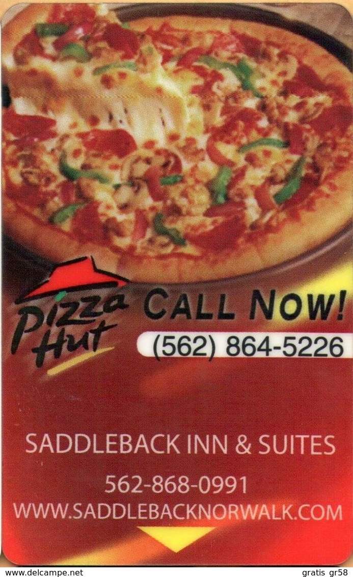 USA - Hotel Saddleback, Norwalk LA, Pizza Hut, Black Back - Hotelkarten