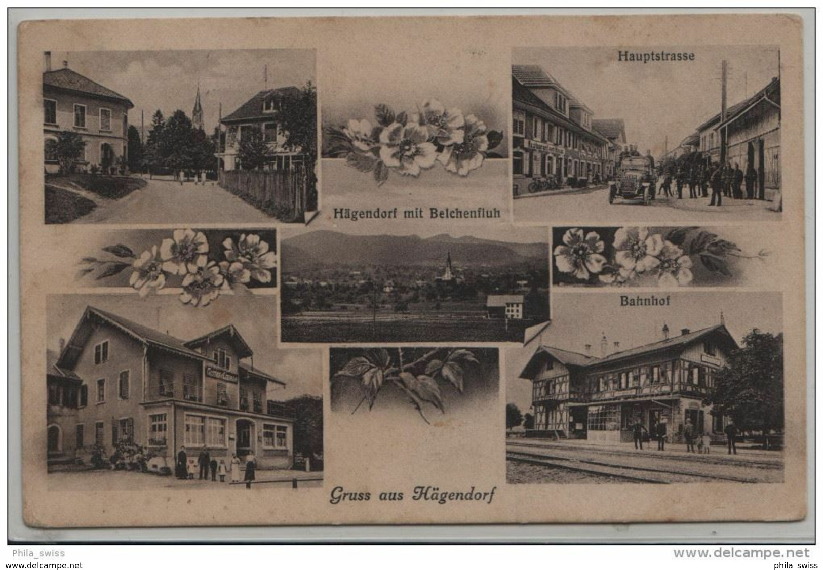 Hägendorf, Gruss Aus - Hauptstrasse, Belchenfluh, Bahnhof, Gasthof Eisenbahn - Hägendorf