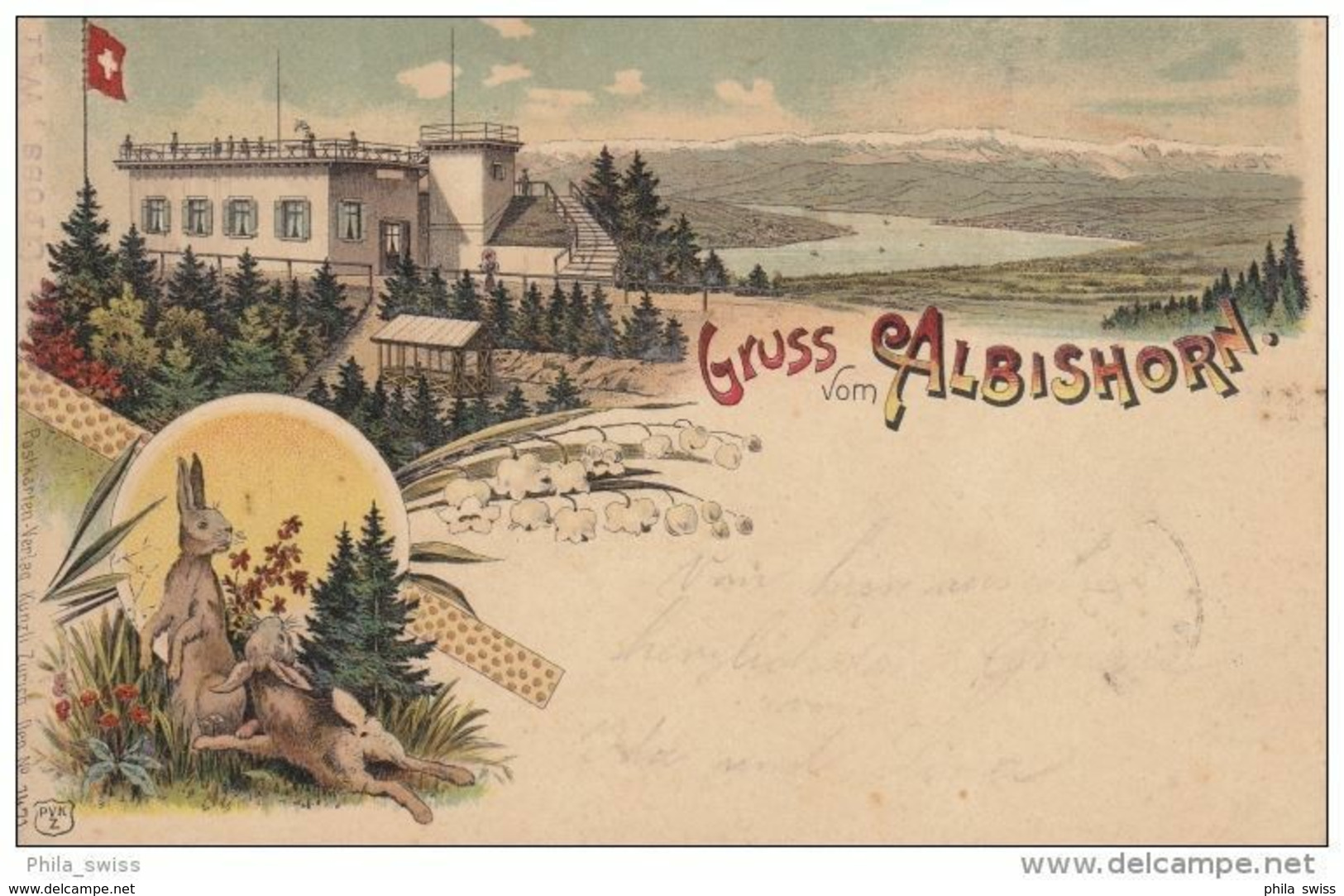 Hausen Albishorn, Gruss Vom Hausen Albishorn, Gruss Vom - Farbige Litho - Hausen Am Albis 