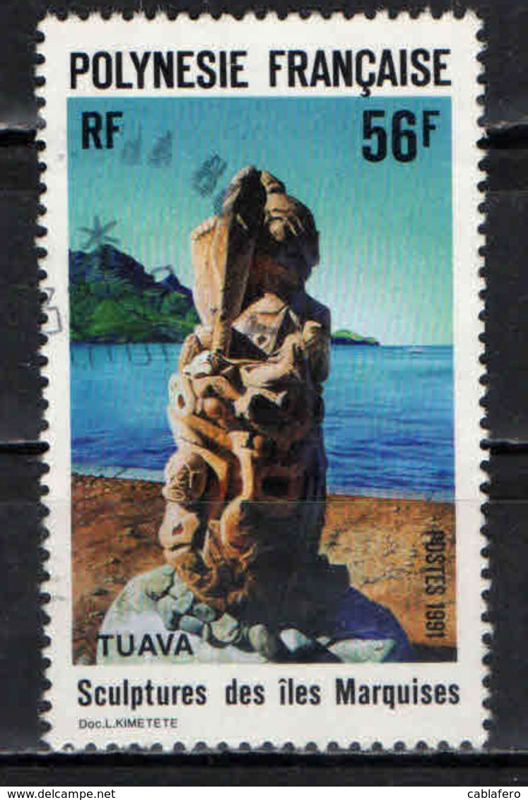 POLINESIA FRANCESE - 1991 - SCULTURA POLINESIANA - USATO - Oblitérés