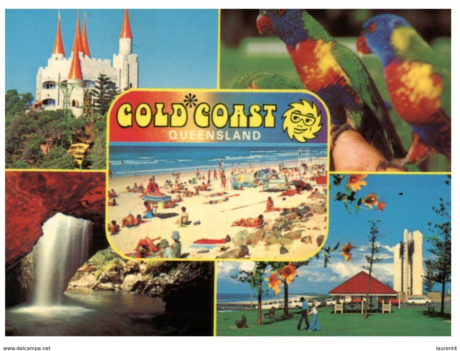 (M 20) Australia - QLD - Gold Coast (5 Views) - Postcard With Stamp And Postmark - - Gold Coast