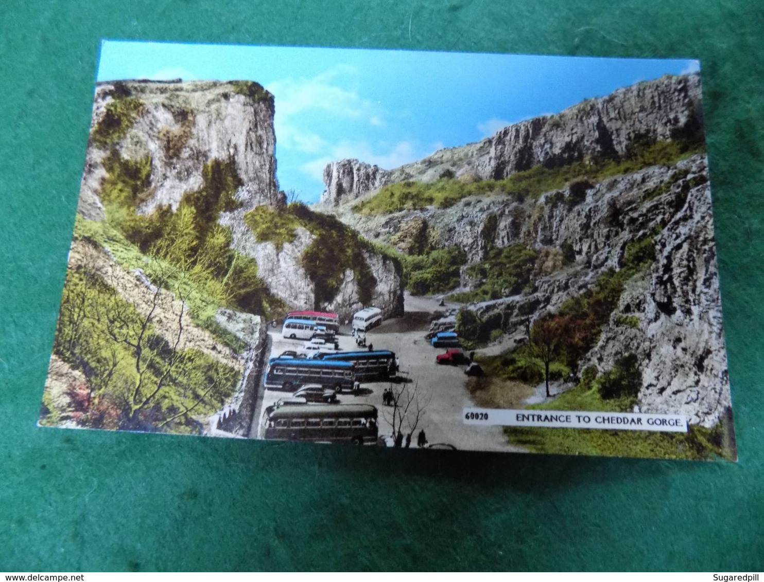 VINTAGE UK SOMERSET: CHEDDAR Entrance To Cheddar Gorge Tint Buses Harvey Barton - Cheddar