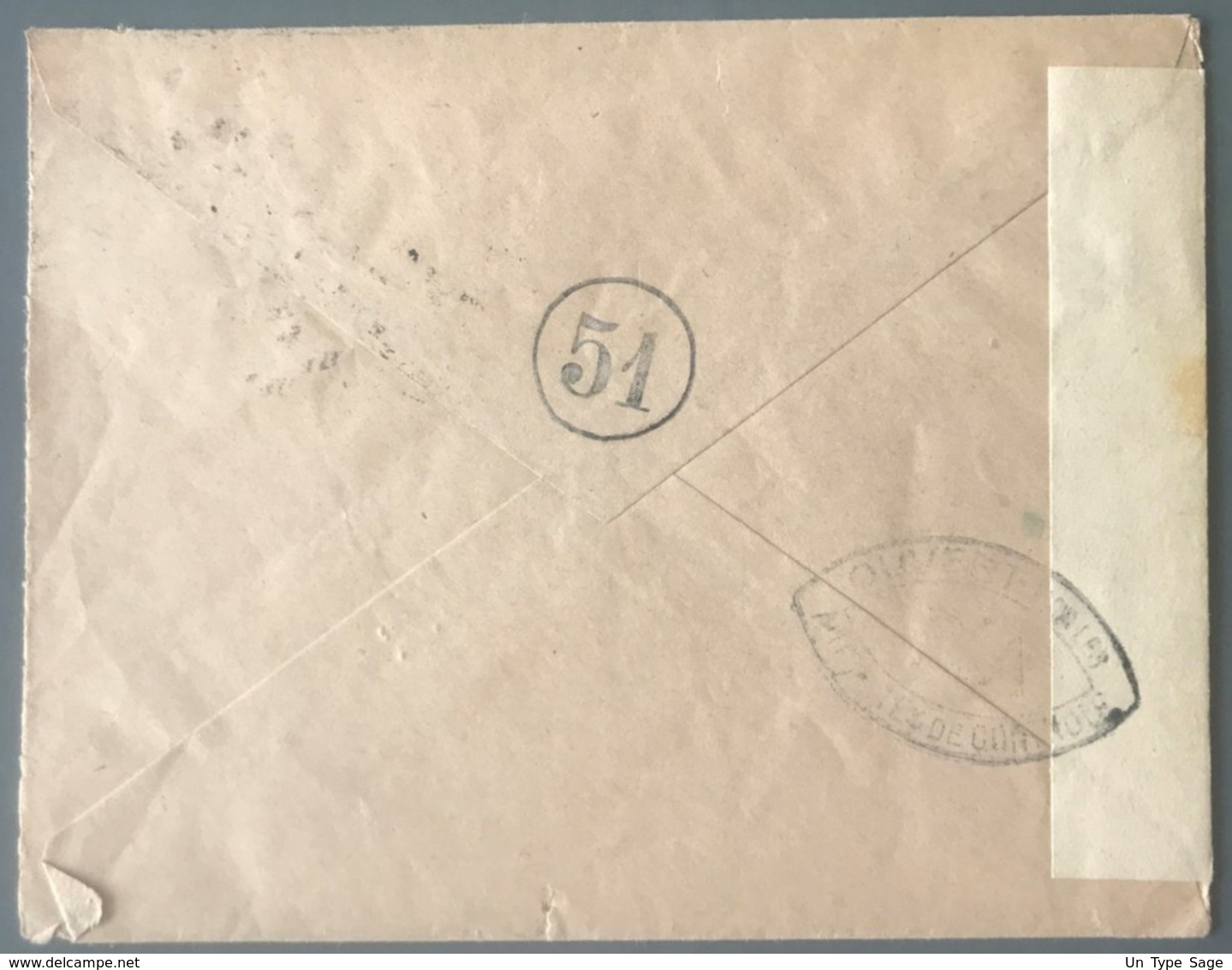 France N°652 Seul Sur Enveloppe Censurée P.A + 51 (cercle) 1945 - (B2957) - Guerre De 1939-45