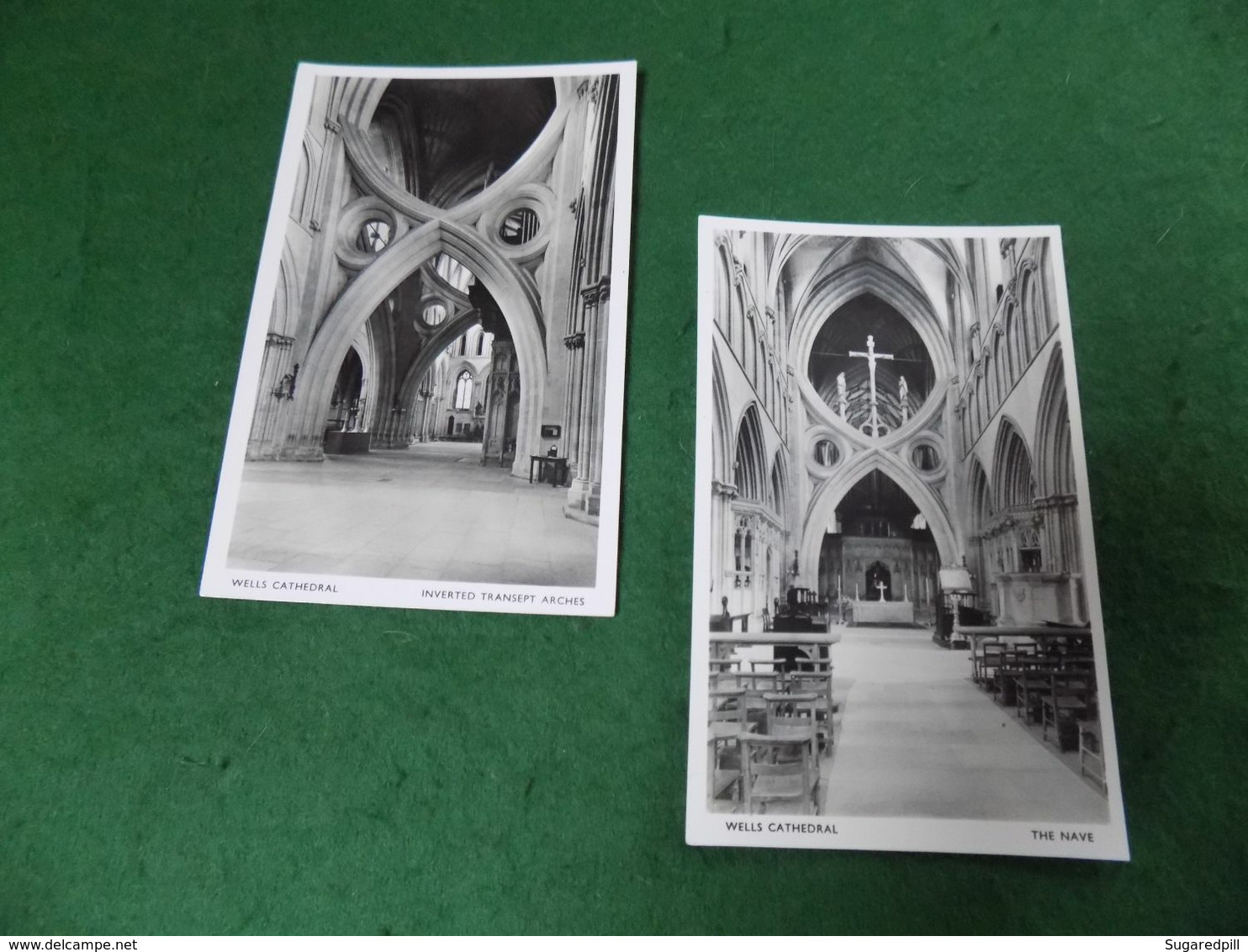 VINTAGE UK SOMERSET: WELLS Cathedral Nave + Transept X2 B&w Kenyon - Wells