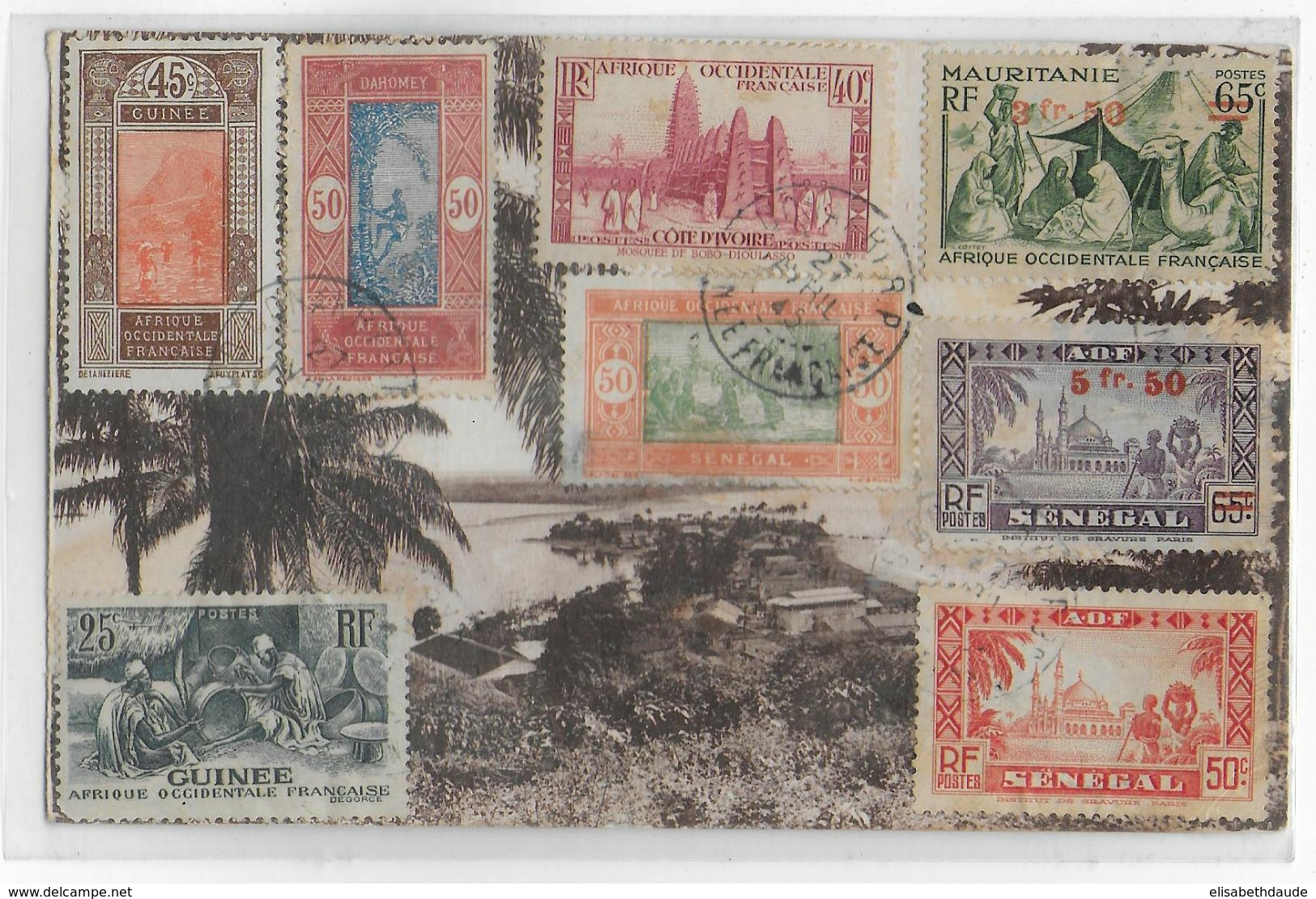 1945 - GUINEE - SUPERBE AFFR Au RECTO De CARTE RECOMMANDEE ! De CONAKRY => SOUPPES (SEINE ET MARNE) - Brieven En Documenten