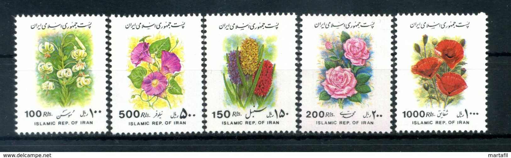 1993/1995 IRAN SET LOTTO MNH ** Fiori Flowers (N.2334/2335+2344+2350+2419) Cat. 44€ - Autres & Non Classés