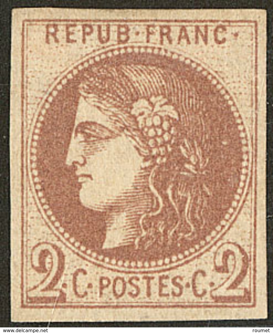 * BORDEAUX. Report I. No 40Aa, Chocolat, Fortes Charnières Mais Très Frais Et TB - 1870 Emissione Di Bordeaux