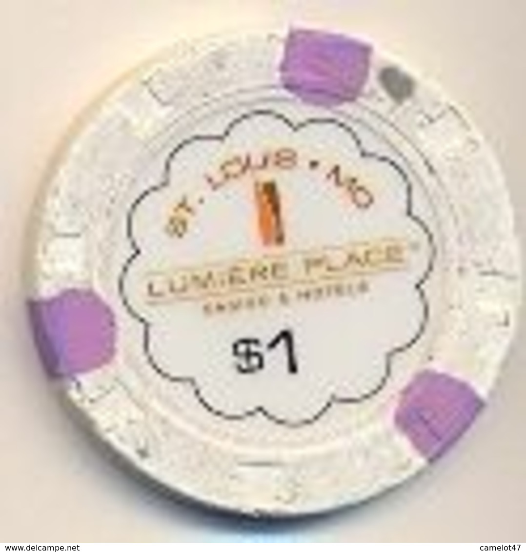 Lumiere Place Casino, Saint Louis, MO, U.S.A. $1 Chip, Used Condition, Lumiere-1 - Casino