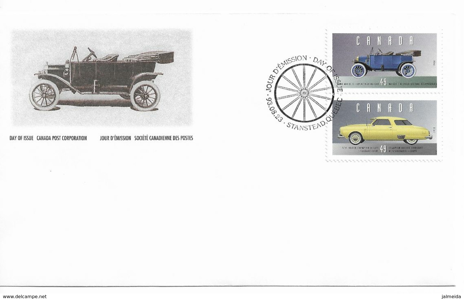 Canada – 1993 – Personal Vehicles – Set Of 3 FDC And Folder - 1991-2000