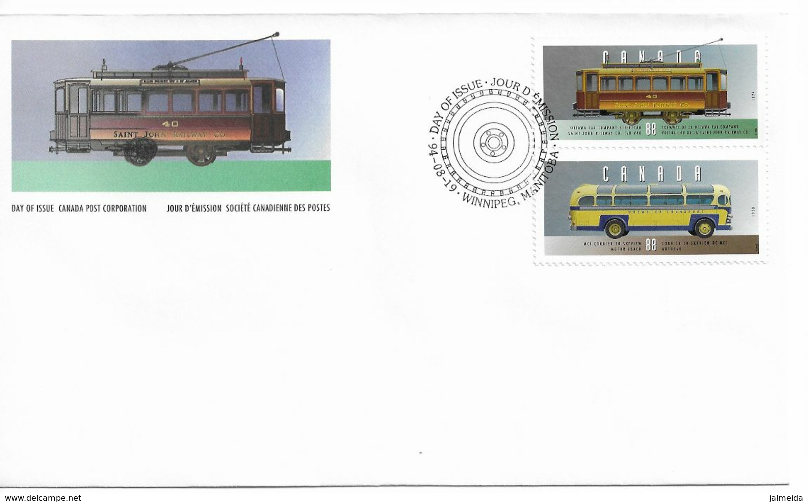 Canada – 1994 – Public Service Vehicles – Set Of 3 FDC And Folder - 1991-2000