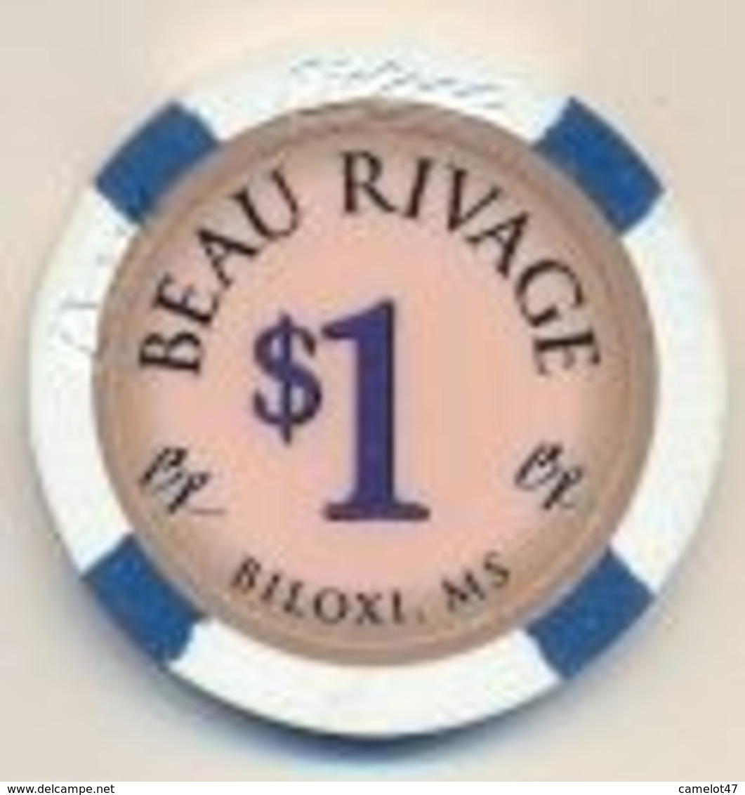 Beau Rivage Casino, Biloxi, MS, U.S.A., $1 Chip, Used Condition,  # Beaurivage-1 - Casino