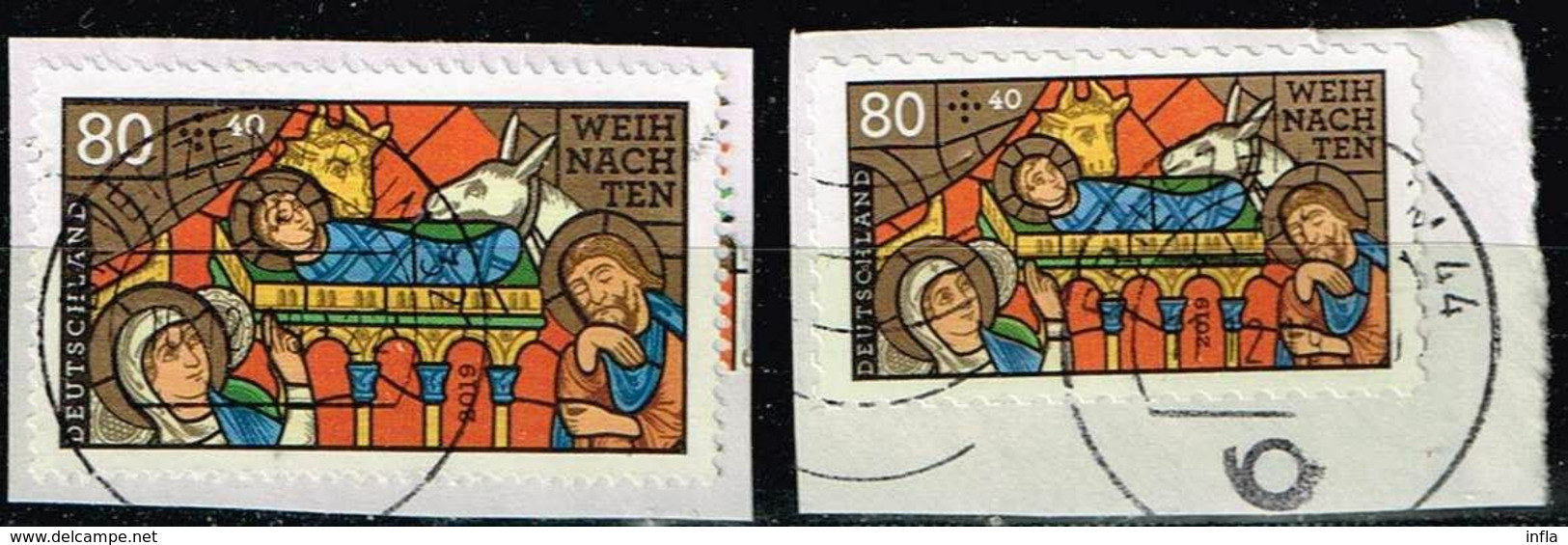 Bund 2019,Michel# 3495 + 3500 O  Weihnachten, Nass- Und Selbstklebend - Used Stamps