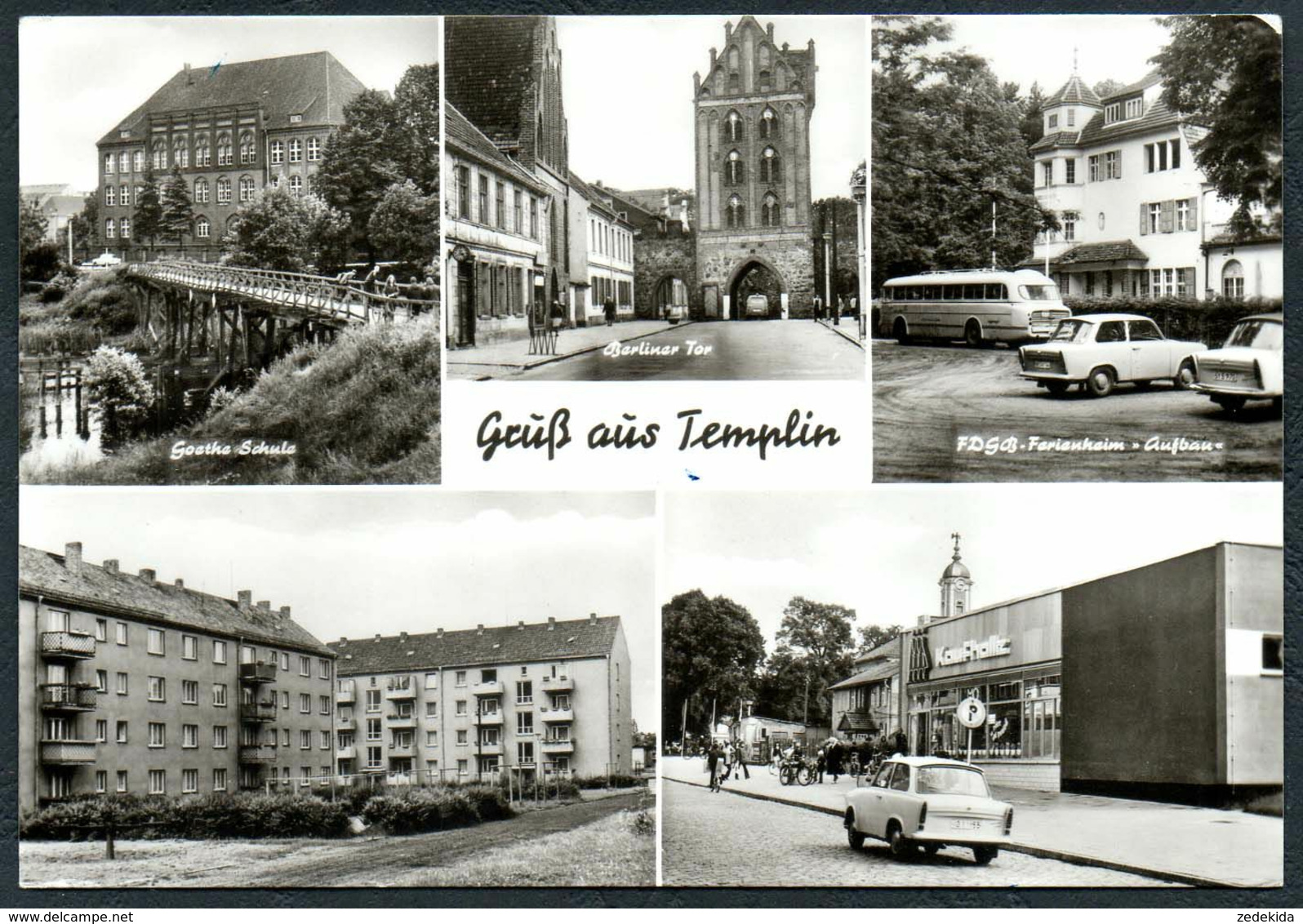 E0160 - Templin - Kaufhalle Alt Neubauten - Ikarus Bis Goethe Schule - Planet Verlag DDR - Templin