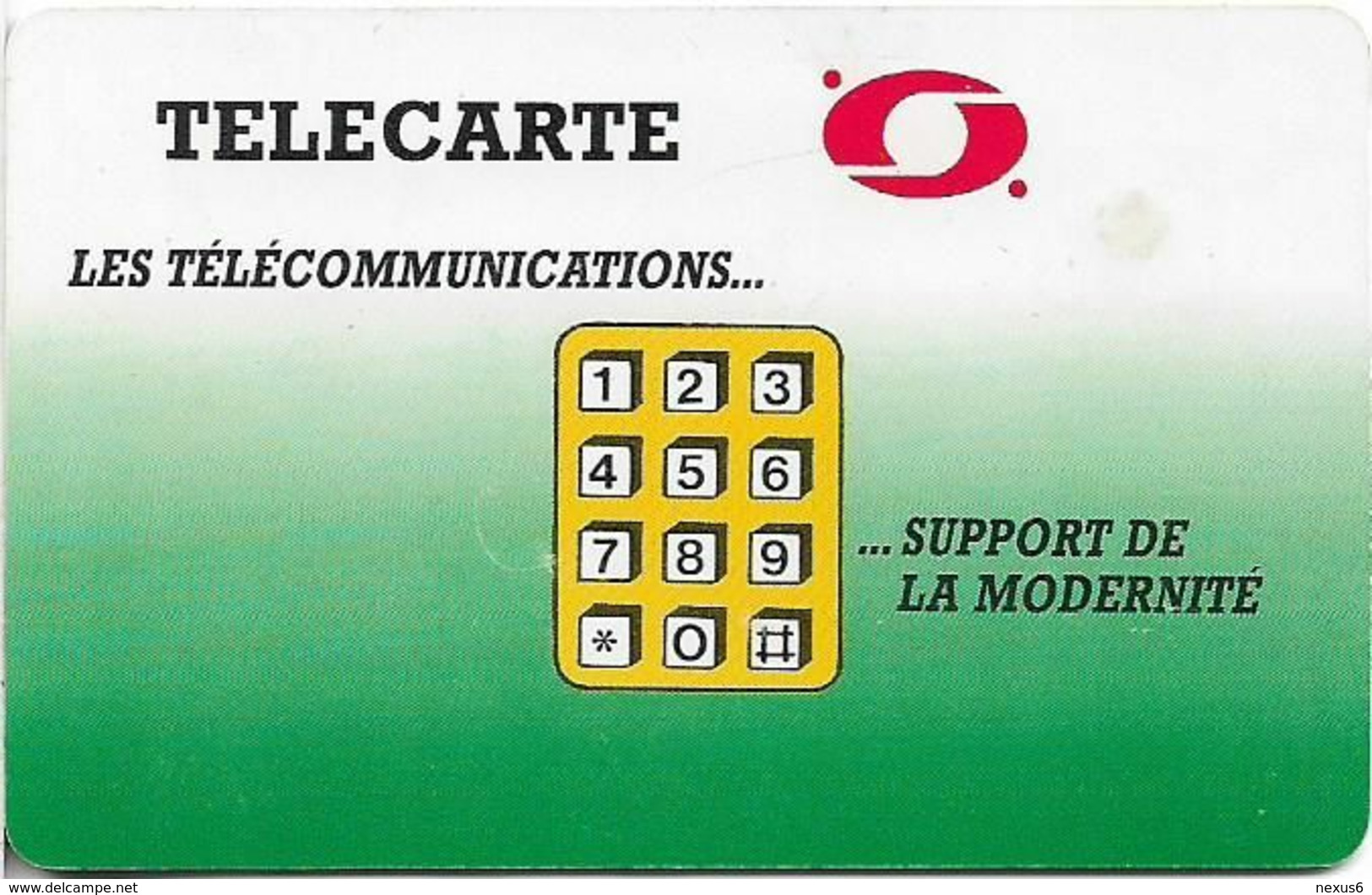 Algeria - PTT/Monetel - Les Télécommunications, Gem1A Symmetr. Black Afnor, With Transp. Moreno, 1996, 100Units, Used - Algérie