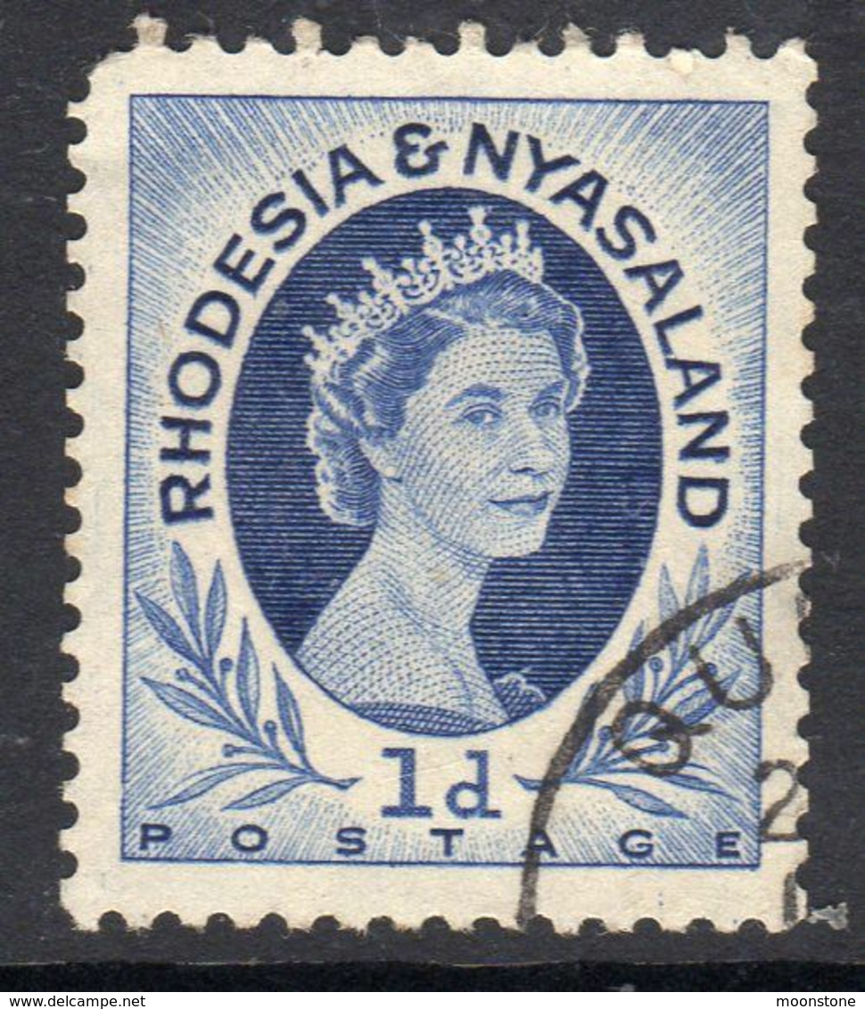 Rhodesia & Nyasaland 1954 1d Deep Ultramarine Coil Stamp, Used, SG 2a (BA) - Rhodésie & Nyasaland (1954-1963)