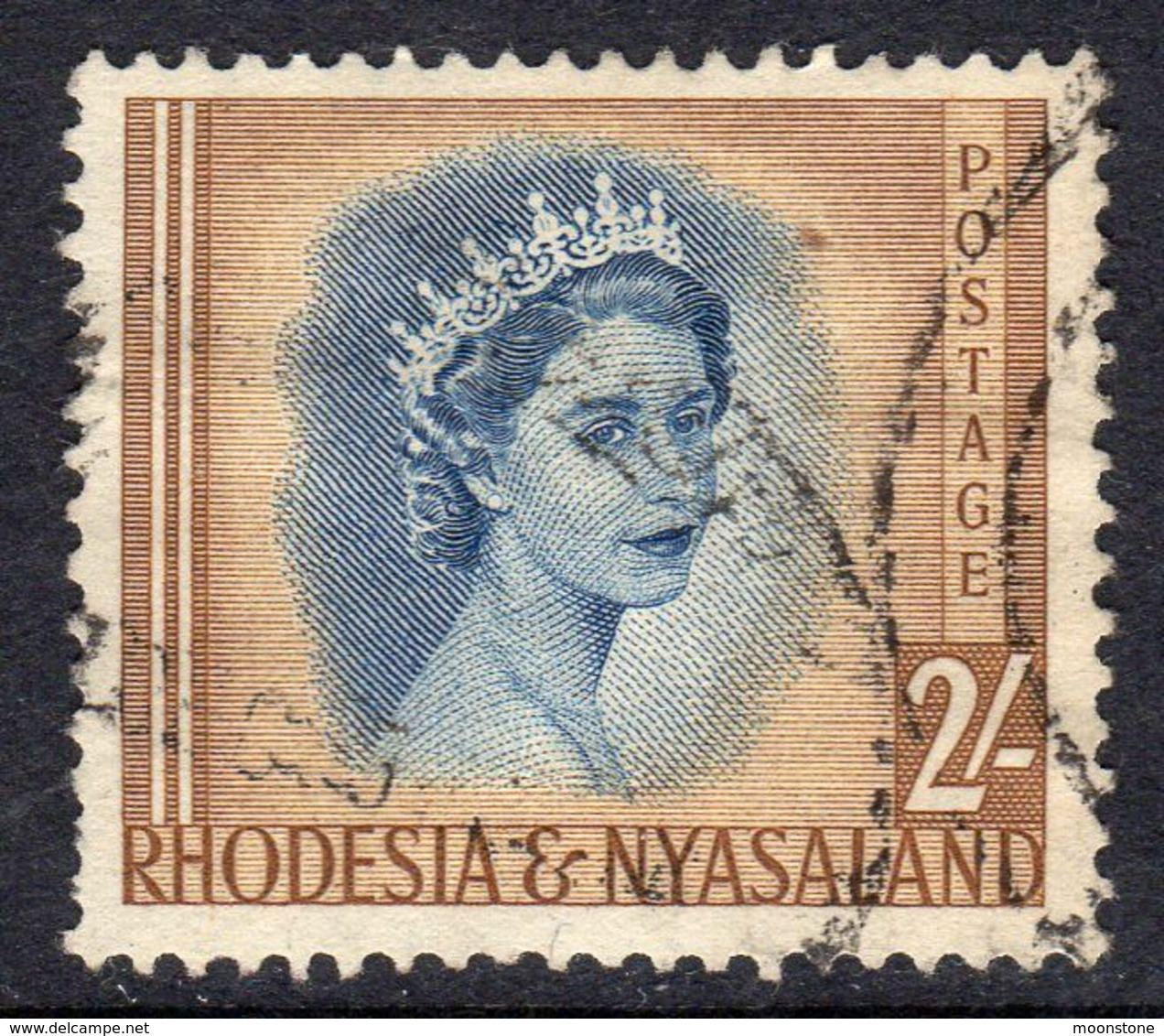 Rhodesia & Nyasaland 1954 Definitives 2/- Value, Used, SG 11 (BA) - Rhodesië & Nyasaland (1954-1963)