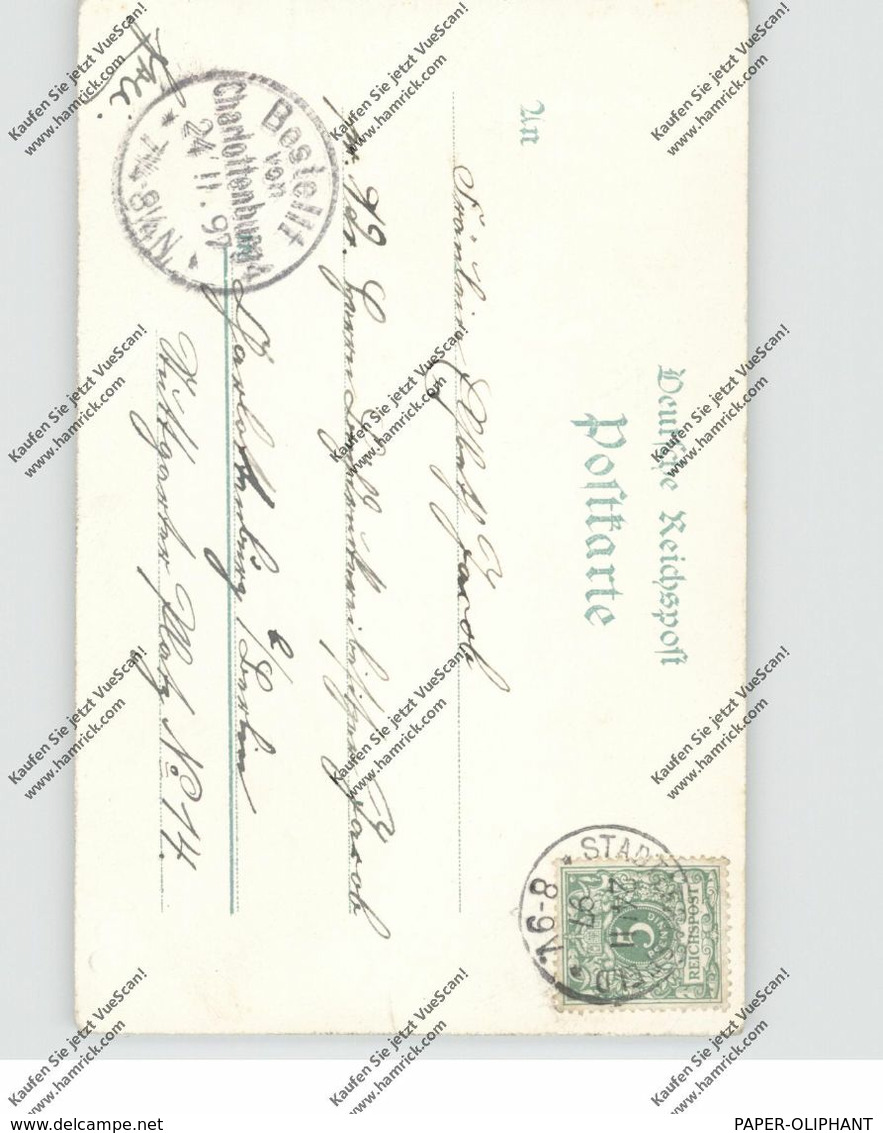 0-6205 DERMBACH - STADTLENGSFELD, Lithographie 1897, Schützenburg, Alte Burg, Schule, Kirche, Schloß - Bad Salzungen