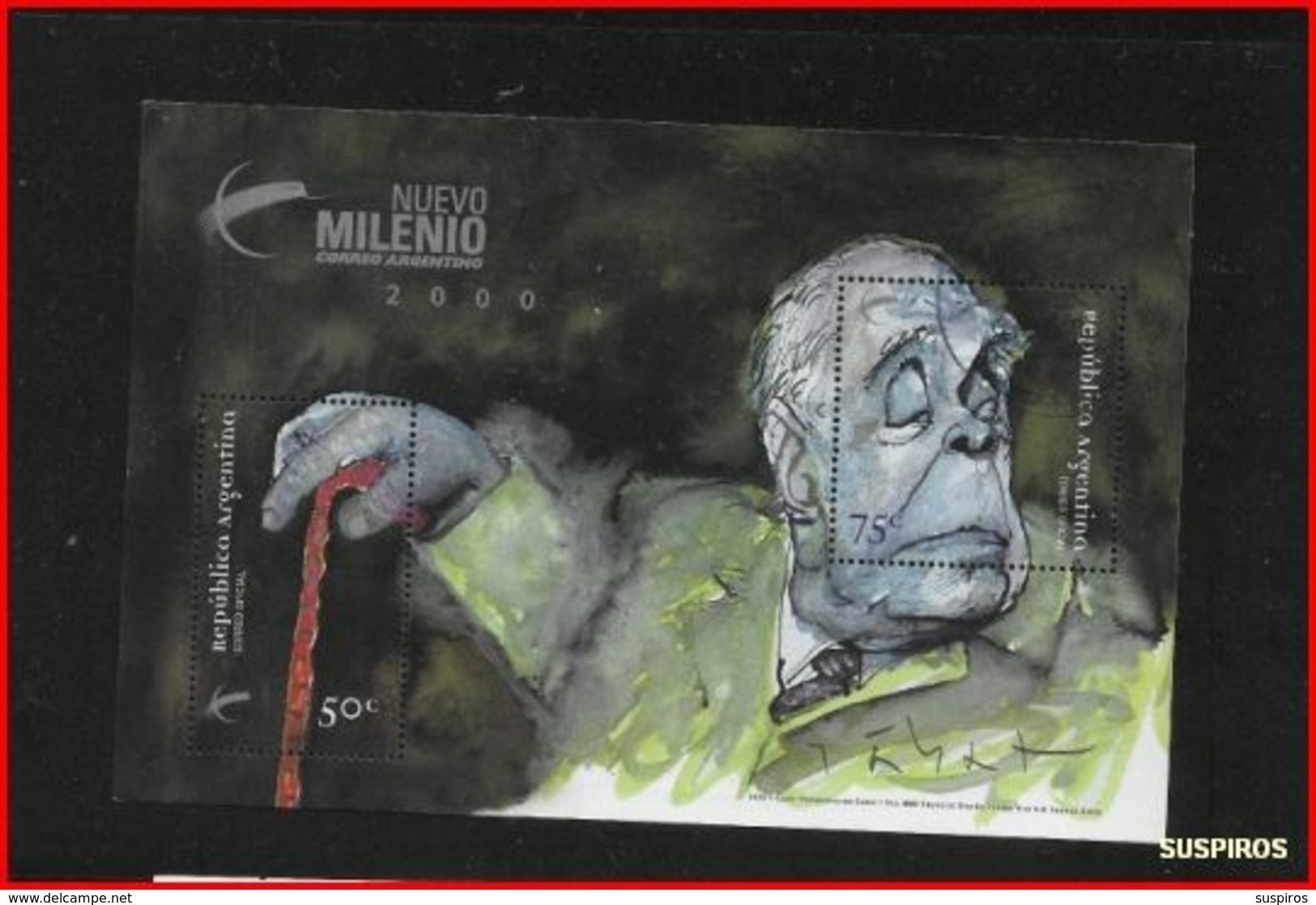 ARGENTINA 1999 NUEVO MILENIO CANCELLED JORGE LUIS BORGES - Used Stamps