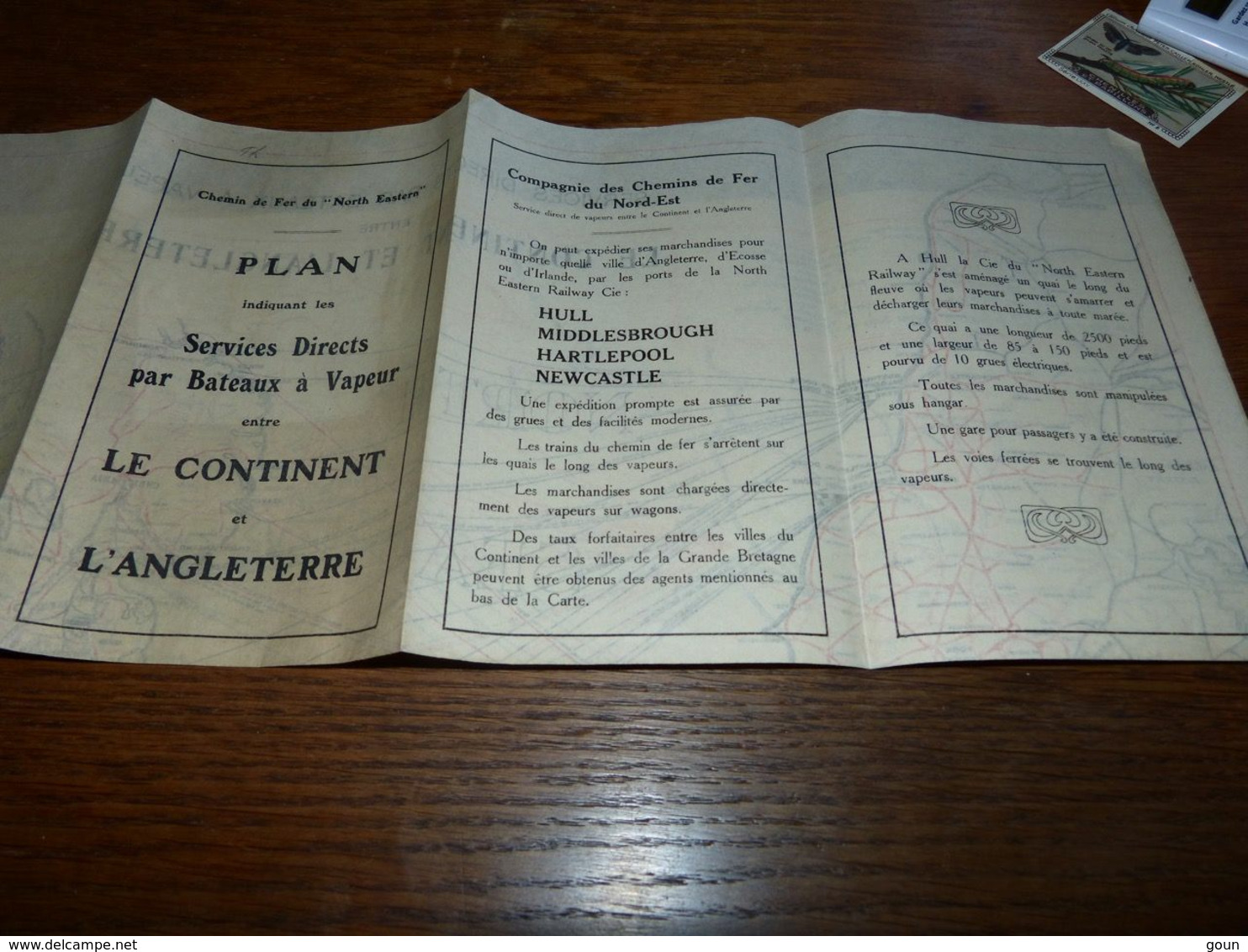 Plan Bateaux à Vapeur Steamboat Entre Le Continent Et Angleterre Malle Hull Middelsbrough Hartlepool Newcastle - Nautical Charts