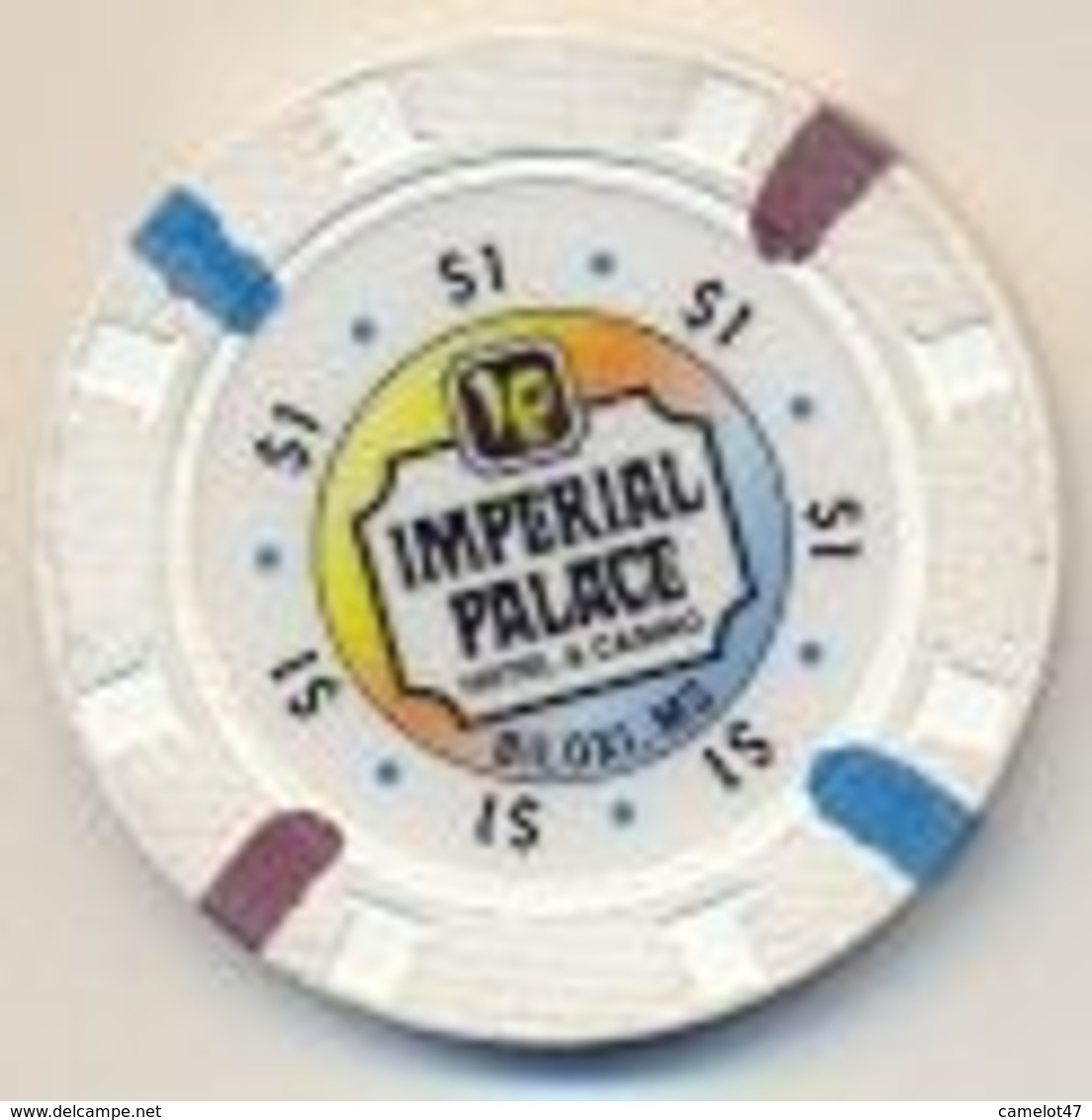 Imperial Palace Casino, Biloxi, MS, U.S.A. $1 Chip, Used Condition, # Imperialpalace-1 - Casino