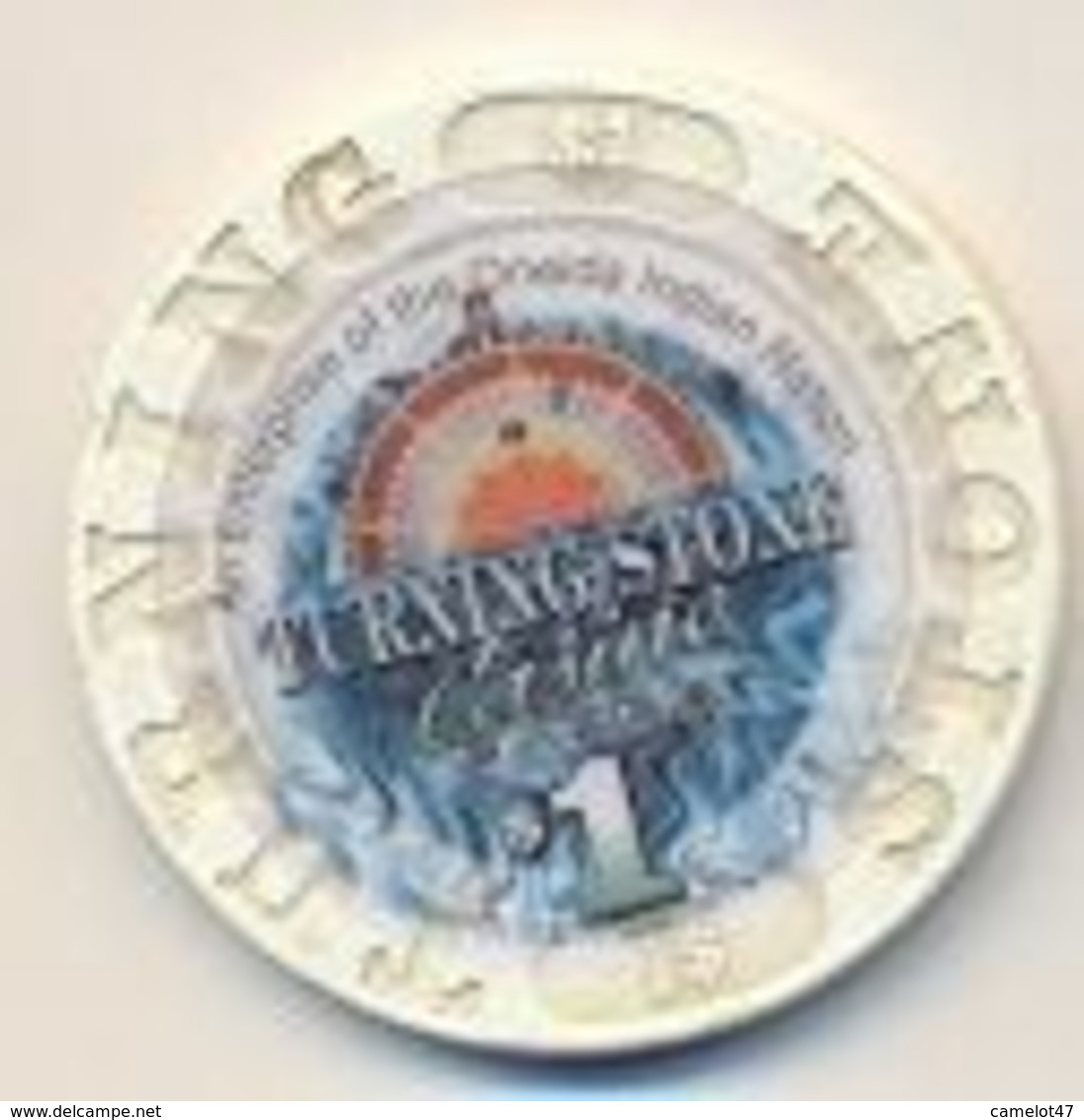 Turning Stone Casino, Verona, NY, U.S.A. $1 Chip, Used Condition,# Turningstone-1 - Casino