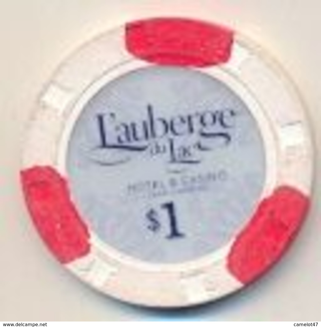 L'auberge Du Lac Casino, Lake Charles, LA, U.S.A. $1 Chip, Used Condition, # Lauberge-1 - Casino