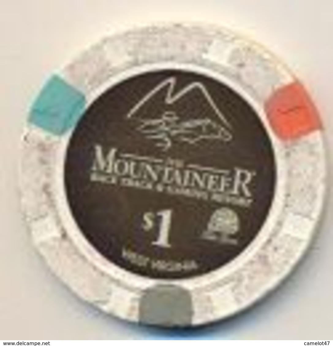 Mountaineer Race Track & Gaming Resort, West Virginia, U.S.A. $1 Chip, Used Condition,  # Mountaneer-1 - Casino