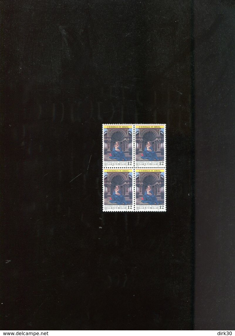 Belgie 1985 2157 Joint Issue Spain Painting Madonna Van Leuven Block Of 4  MNH - Sonstige & Ohne Zuordnung